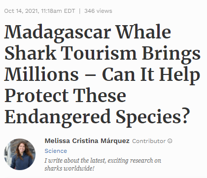 Madagascar Whale Shark Tourism Brings Millions – Can It Help Protect These Endangered Species?