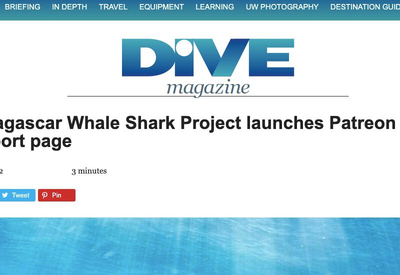 Madagascar Whale Shark Project launches Patreon support page